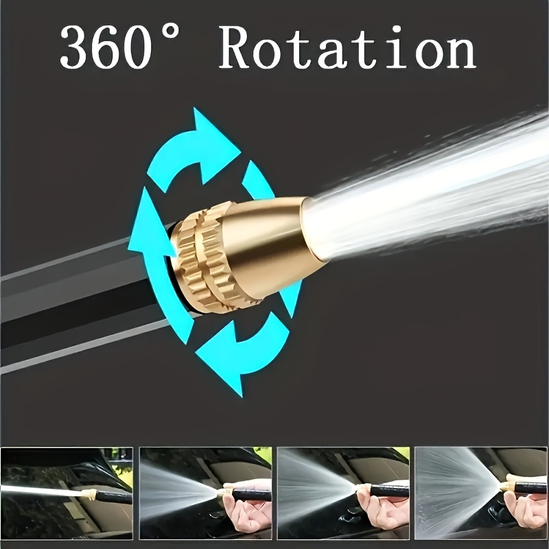 Hidrolavadora de alta presión de alta resistencia con mango largo - Agarre ergonómico, boquilla ajustable, adecuada para lavado de autos, jardinería y uso doméstico - Diseñada para aplicaciones tanto profesionales como domésticas, sin batería