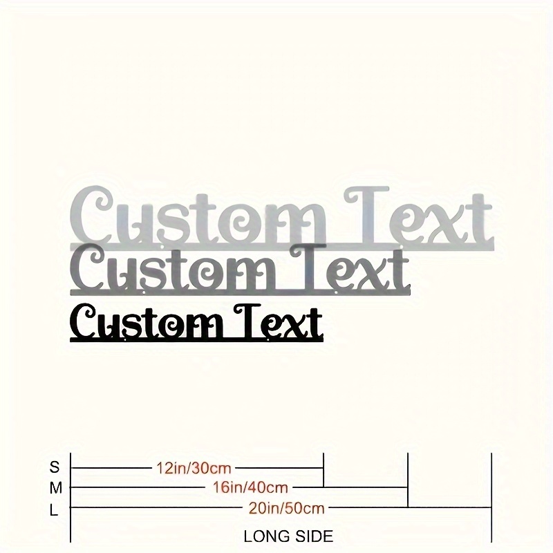 TEMU Personalized Iron Name Brand - Customized Text And For , Front Door Decoration, Outdoor Garden Art, , , Battery-free