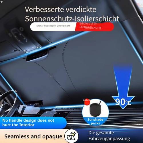 . premium tragbarer auto windschutzscheiben sonnenschutz - thermische frontscheibenabdeckung, uv-schutz, nahtloses design, passend für alle fahrzeuge, inklusive fashion glasses icon, sonnenblende für auto