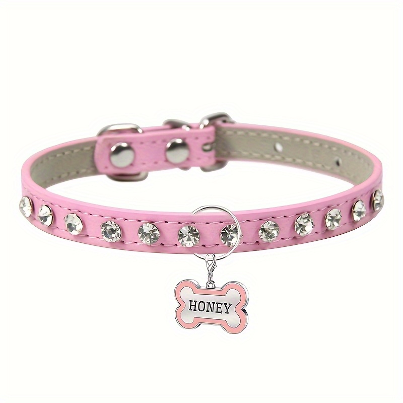 TEMU [Personalizzato] Nuovo Collare Estivo Personalizzato in con Diamanti per Cani, Collare Resistente all'Usura in per , Accessorio per Animali