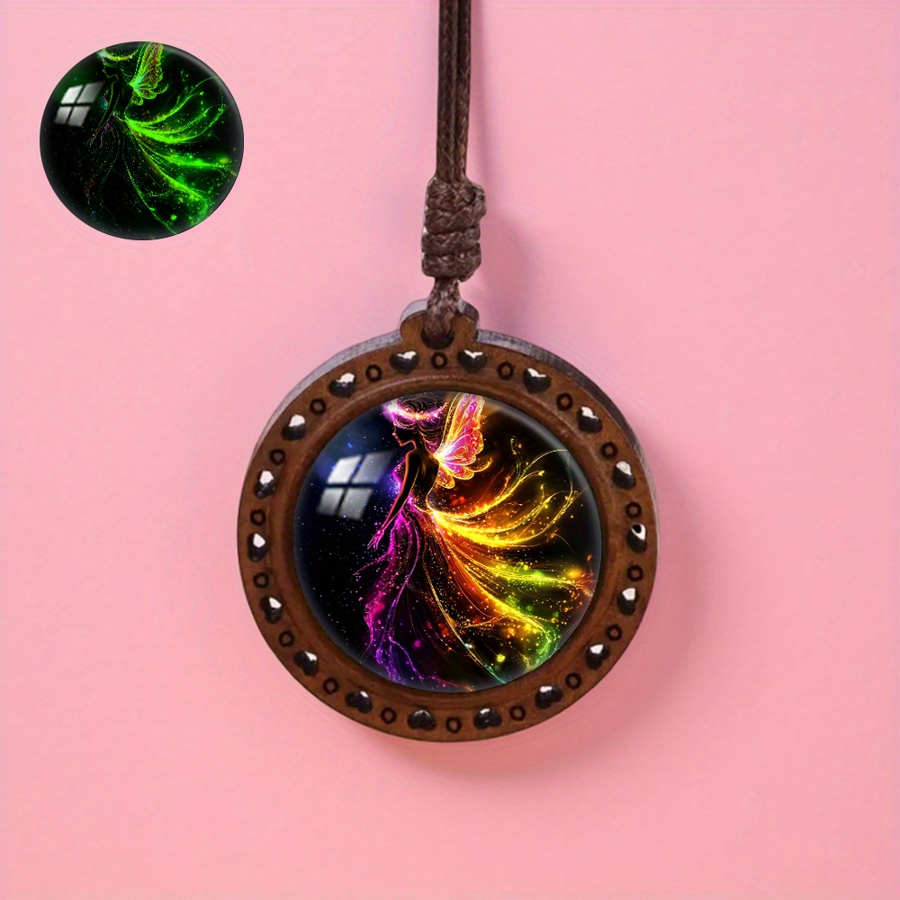 Collier Fantaisie Vintage En Cuivre Avec Pendentif Résine - Bijou Occasion Bohème