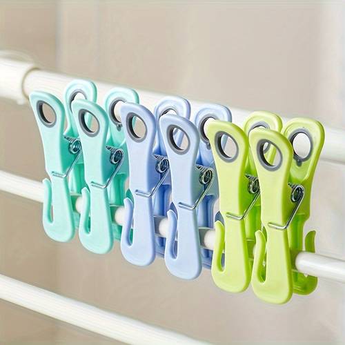 24 heavy duty windproof clothespins multifunctional anti multipurpose clips made of durable plastic vibrant colors green yellow blue white essential for outdoor drying towel holder long lasting clothes pins