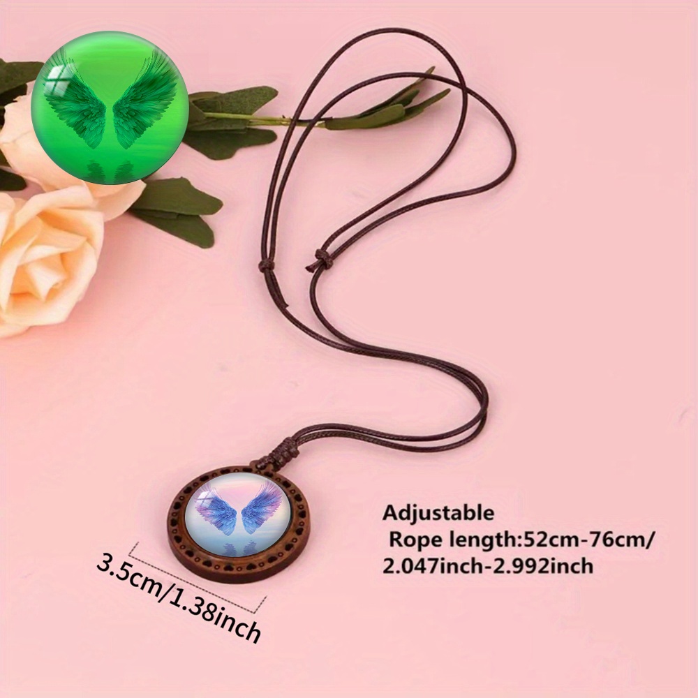 Glow-in-the-Dark Wing Pendant Necklace, Vintage Style