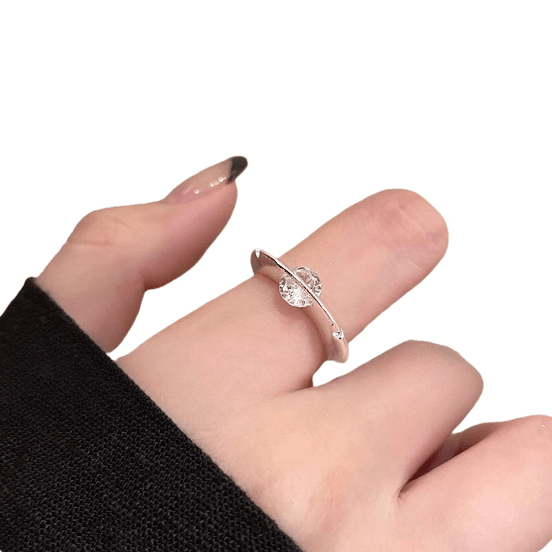 rotating zirconia planet surrounds zirconia ring exuding a fashionable and high end   for women finger ring is fashionable simple and niche   Product details 3