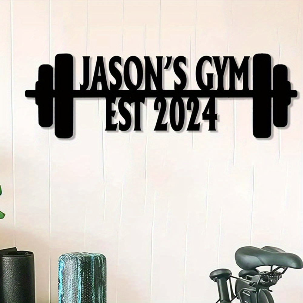 TEMU Personalized Metal Sign For Home Gym - Unique Wall Art For Fitness Lovers, Perfect Decor For Workout Spaces & Gifts