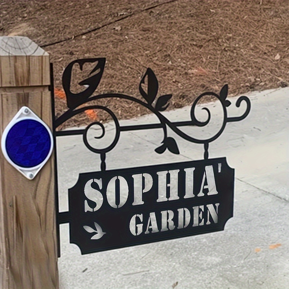 TEMU Customizable Metal Outdoor Wall Art, Personalized Garden And Patio Name Sign, Elegant Wall Hanging Decor For Perfect Entryway, Durable Metal