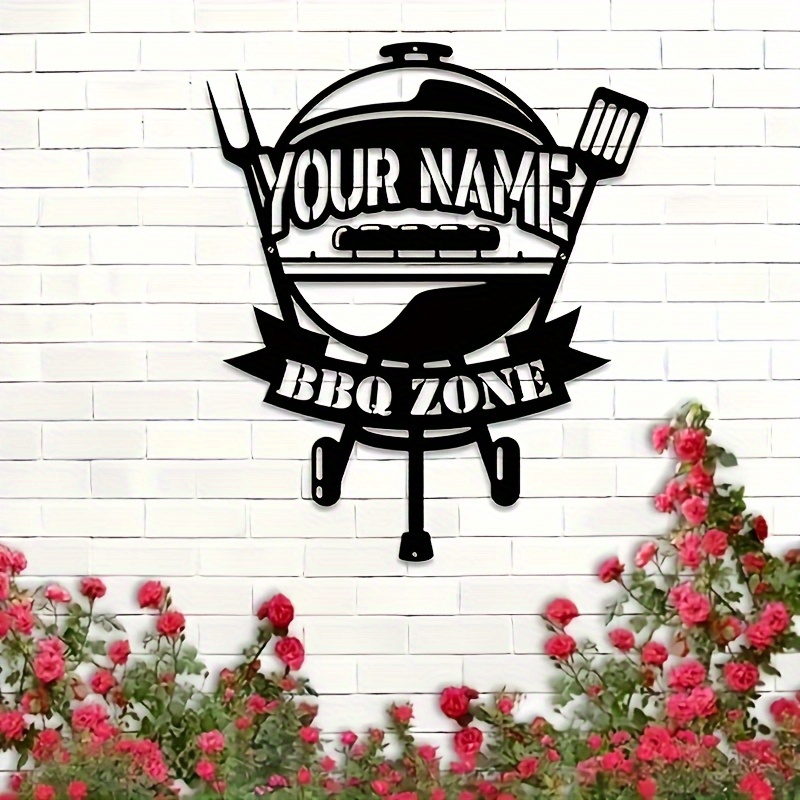 TEMU Customizable Bbq Zone Sign – Personalized Wall Art For Kitchen, Patio, Or Home Decor – Perfect Valentine’s Gift With Design (wallmountable)