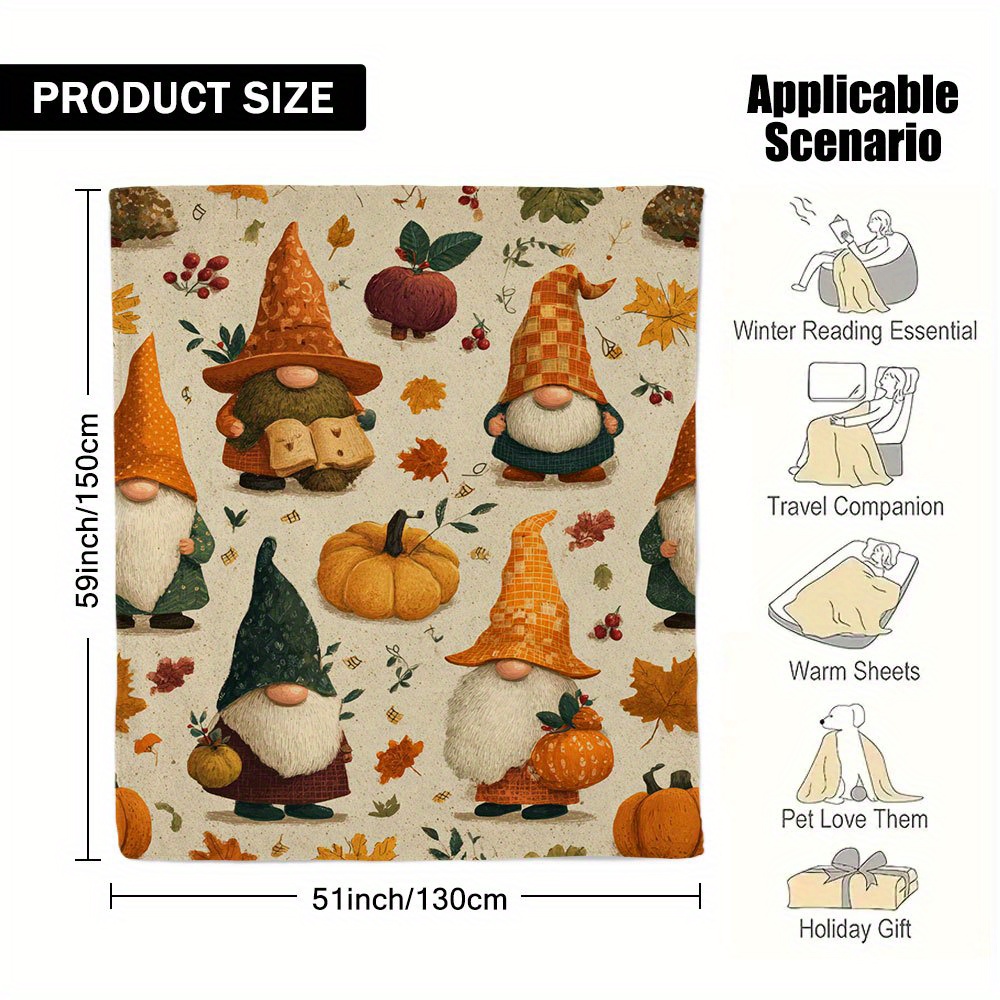 TEMU 1pc Warm Printed Flannel Throw Blanket - Suitable For Bed, Sofa, Floor, And Office - The Perfect Comfortable Experience For