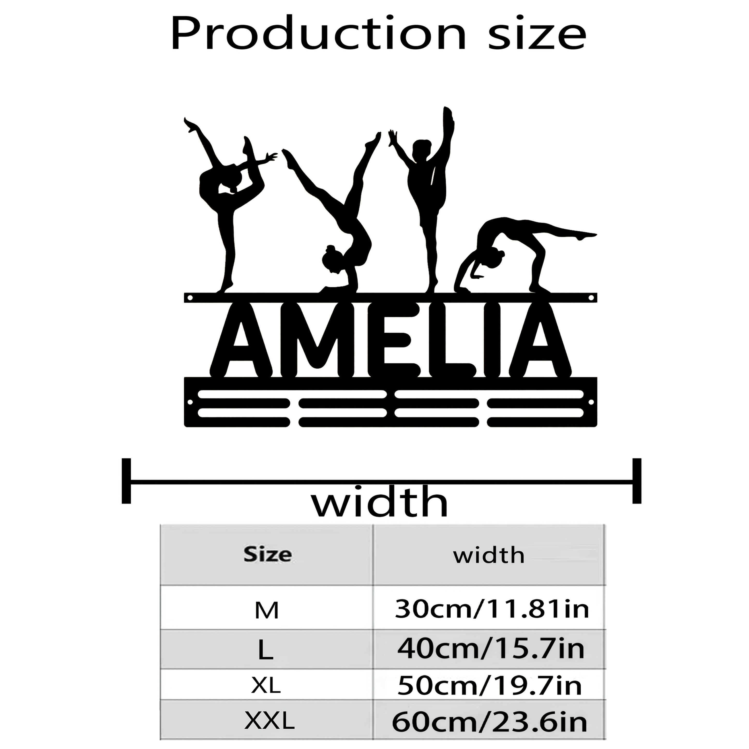 TEMU Customizable Iron Gymnastics Medal Display â Personalized Wall Art With Silhouette Design For Home, Living Room, Or Outdoor Decor â Perfect F