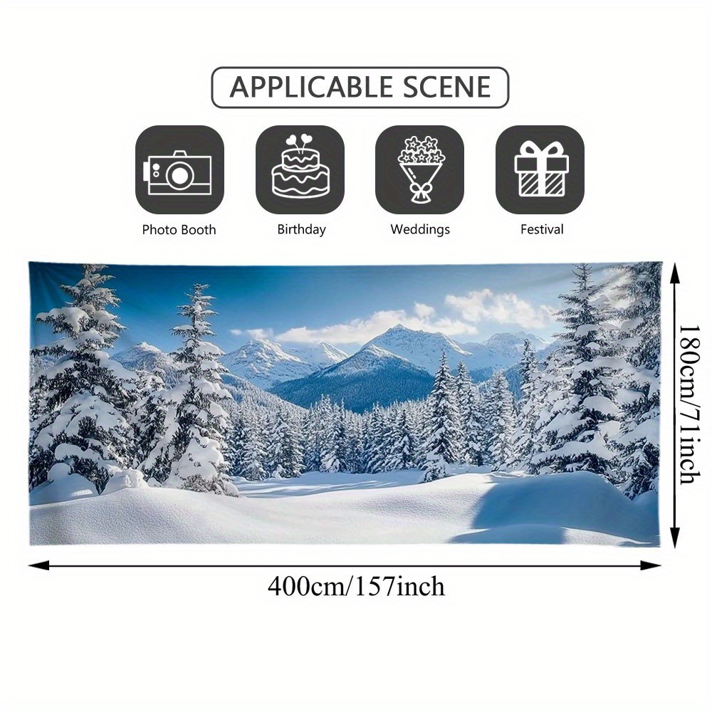 TEMU Bannière de porte 2D plate, 2D plate - Bannière de porte 2D plate, 2D plate - Bannière de porte 2D plate imprimée avec paysage d'hiver de