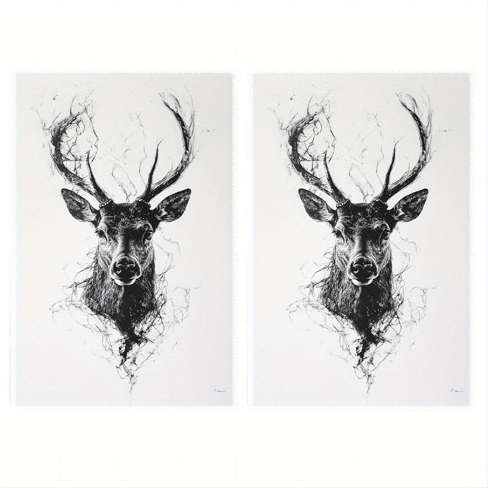 TEMU 2 pièces Serviettes de Cuisine Imprimées , 16x24 pouces, Cadeau pour des Cerfs, Torchons de Cuisine, à Thé, Cadeaux de Pendaison de Crémaillère,