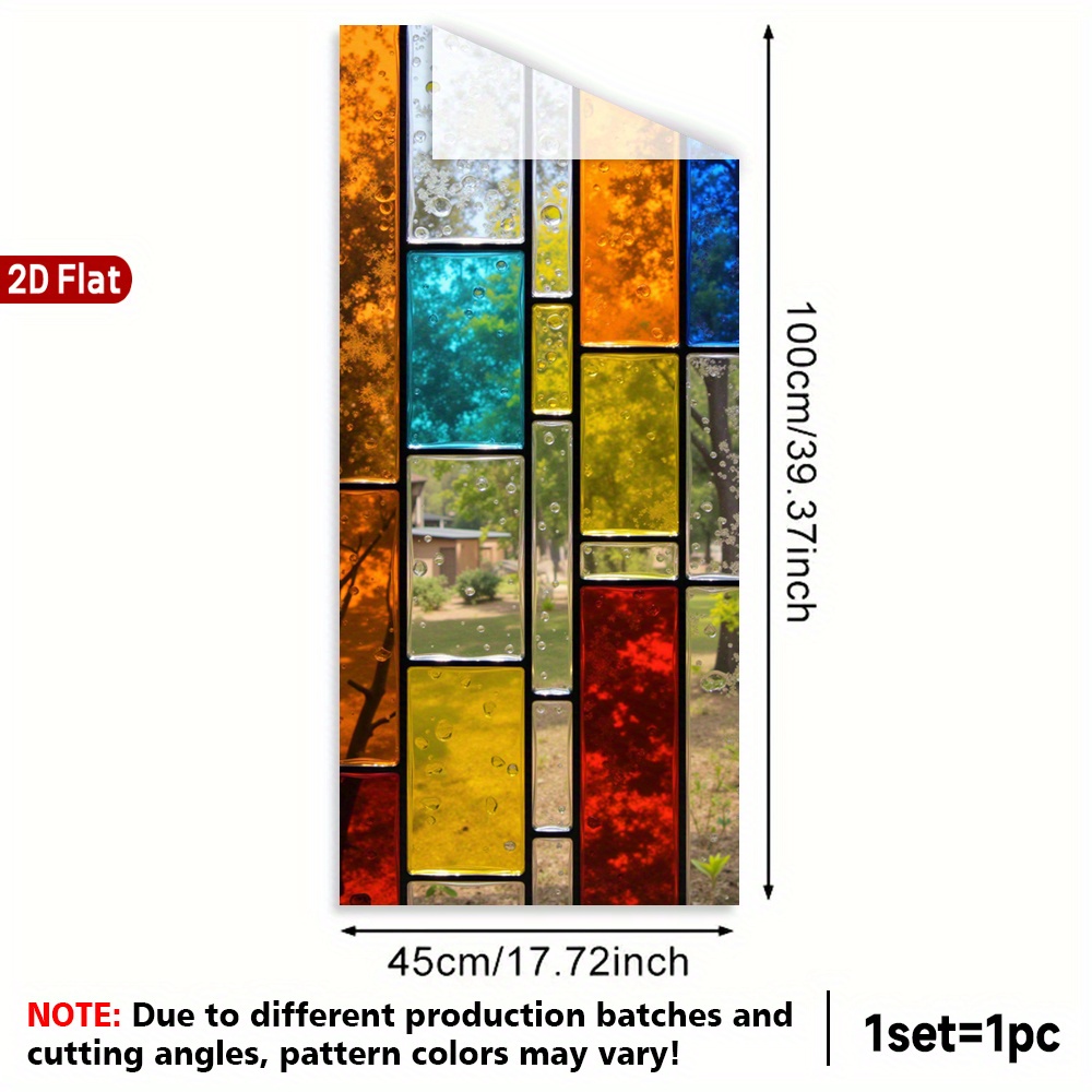 E-shop 1 Rolle Extra Große Fensterfolie – Statische Klebefolie mit Buntglas-Muster & Blasenmotive, Rückstandsfrei Entfernbar,