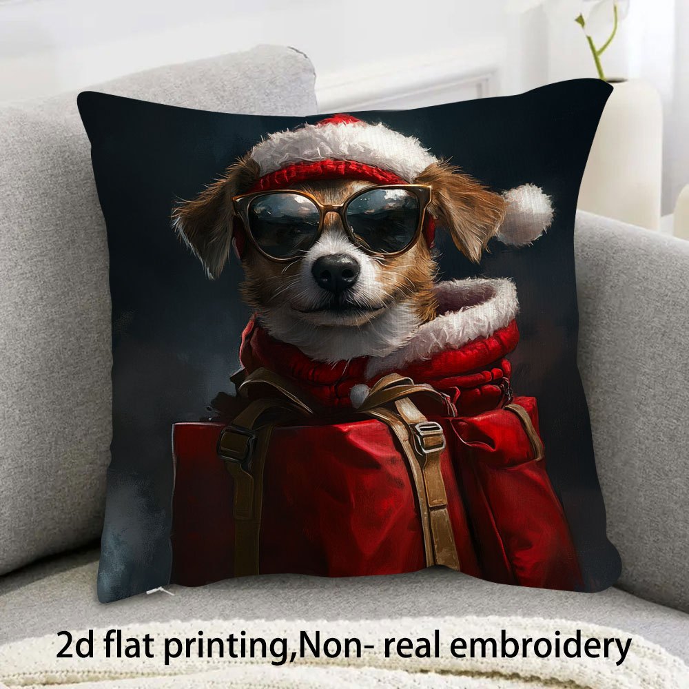 2pcs dog art pillow covers, spring new year design, zippered