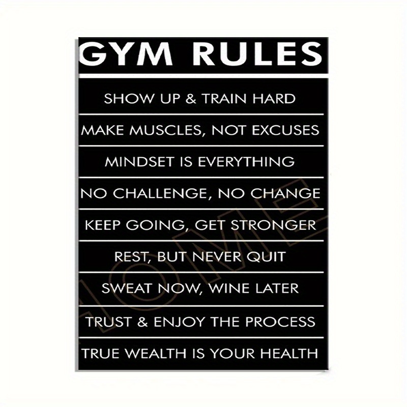 Fitness Center Rules Poster