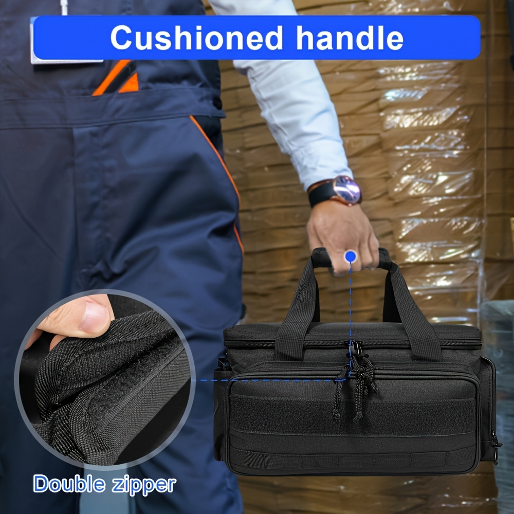 Conjunto de Herramientas de 14 Pulgadas, Resistente, para Electricistas y Técnicos de Mantenimiento – Case de Trabajo Negra, Durable, con Bolso Práctico de Almacenamiento Multi-Compartimento