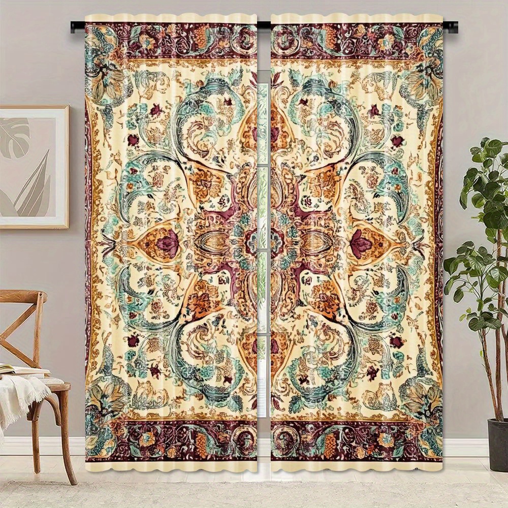 bohemian curtains sold on Temu United States