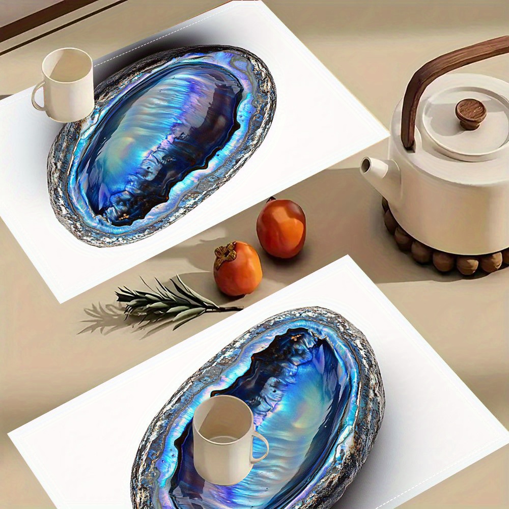 4 st blå paua abalone shell placemats ocean - Temu Sweden