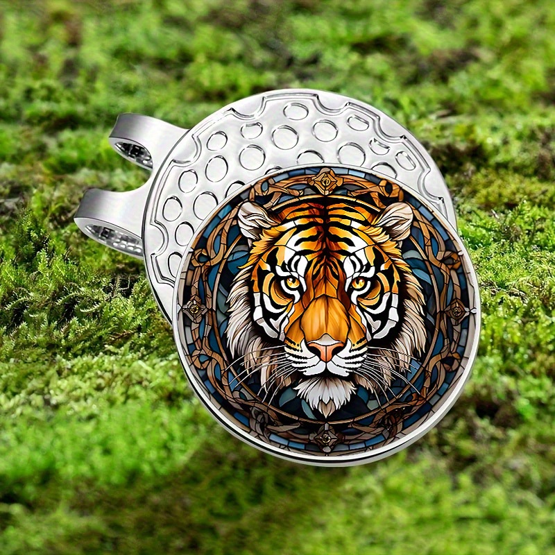 TEMU 1pc Stylish Stained Glass Window, , Exquisitely Decorated Magnetic Hat Clip, Iron Golf Ball Marker Accessories, Easy For Golfers To Install And Remove