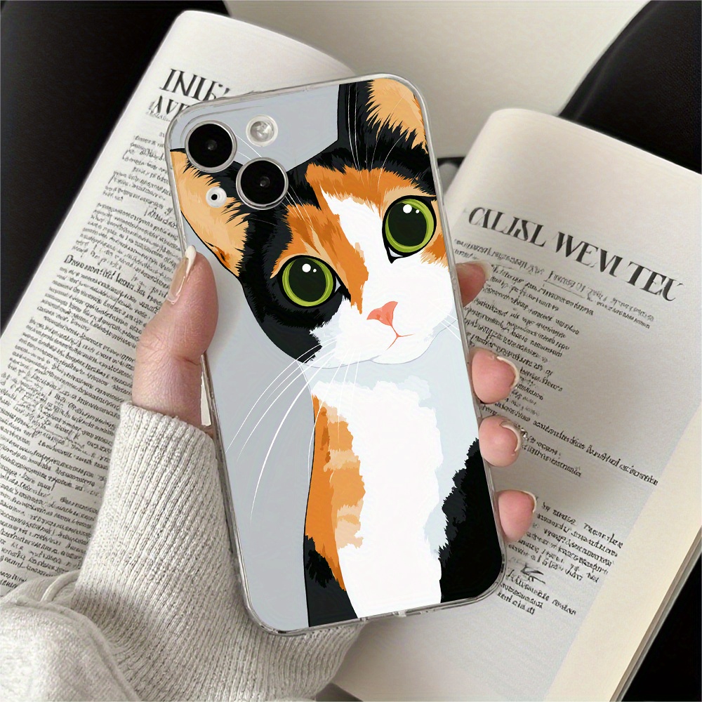 TEMU Phone Case: 1 Calico Cat Illustration Day With A Lightweight Tpu Phone Case Featuring Grip, Flexible Design, And Stylish Look, Perfect Gift Idea
