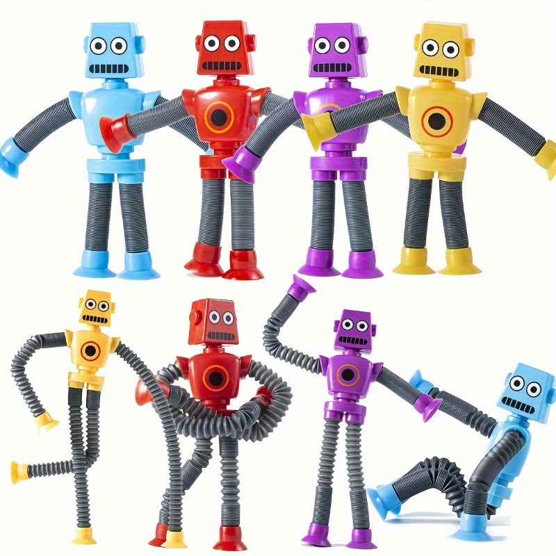 FlexiFun Retractable Robot Toy Pack - Halloween & Christmas Gift