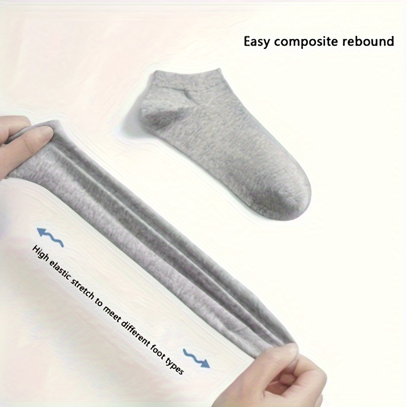 10 Pairs Men's Invisible Seamless Socks - Breathable Moisture-Wicking Comfort, Solid Color Sports & Casual Socks in Black, Grey, White