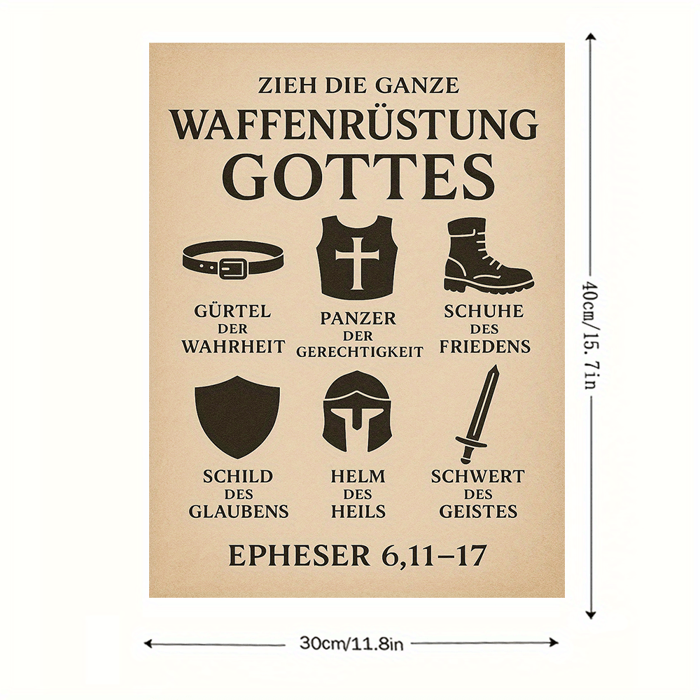 2d Flat, 2d Flat, 1pc, Wooden Frame Canvas Wall Art Of The Bible - Wall Decoration Featuring Religious And Motivational Elements, Suitable For Living Rooms, Studies, And Office Decor