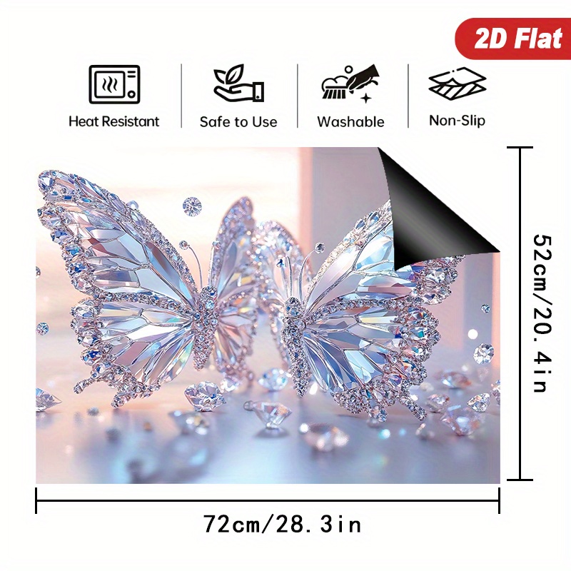 TEMU 1pc Crystal Artwork 2d Measuring 72x52 Cm, Suitable For Stoves, Induction Cooktops, And Ceramic , This Versatile Cover Prevents Scratches, Is