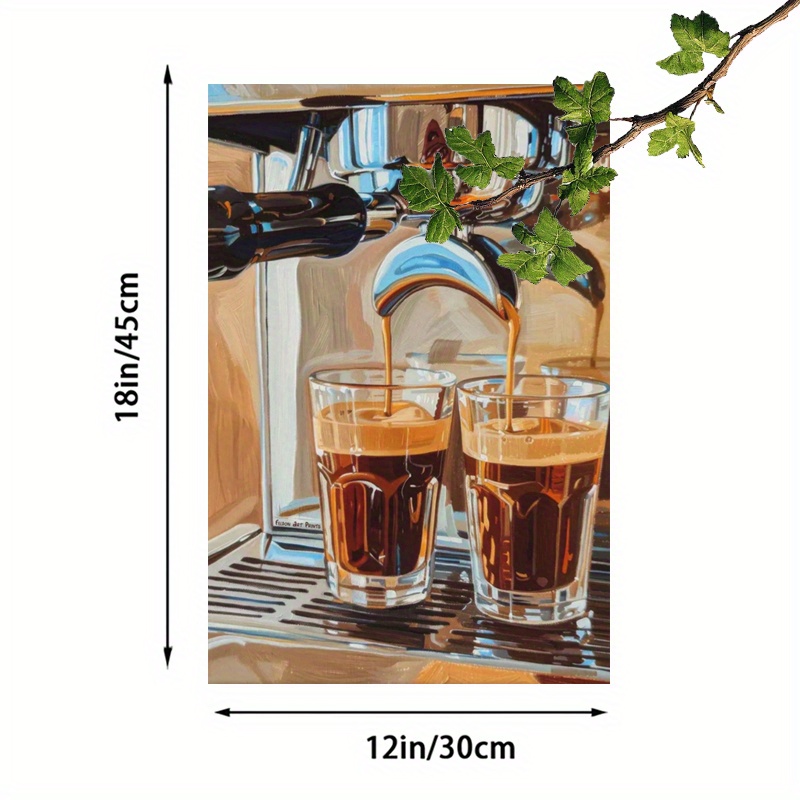 Image of 1pc 12x18 Inch Unframed Vintage Italian Poster - Retro Coffee Wall Decor Canvas Print For Kitchen, Cafe, Office & Home - Coffee Lover Gift, Art, 2d Flat, Perfect For Room Decor