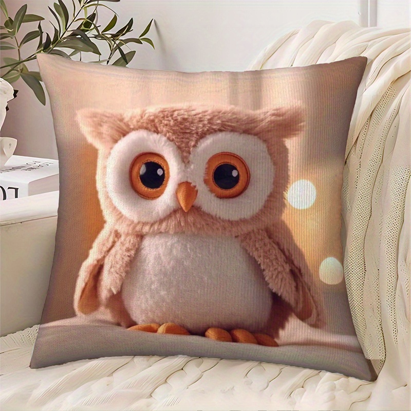 polyester short plush owl pillow toy contemporary style Temu