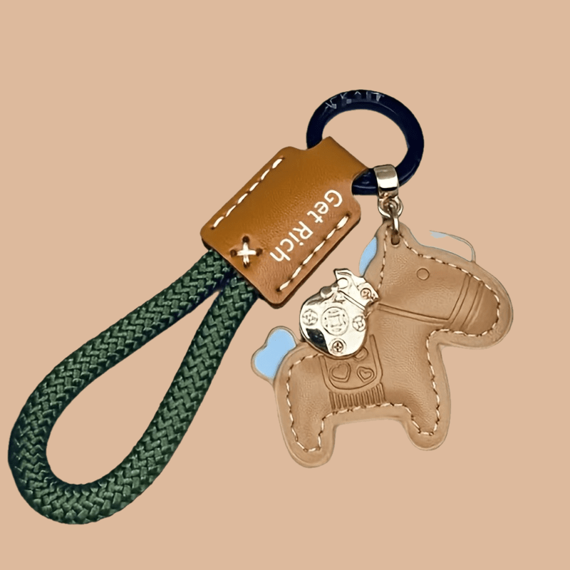 Lot De 4 Porte-clés Cheval En Similicuir - Breloques Mignonnes Pour Sacs à Dos, Clés, Sacs à Main - 2