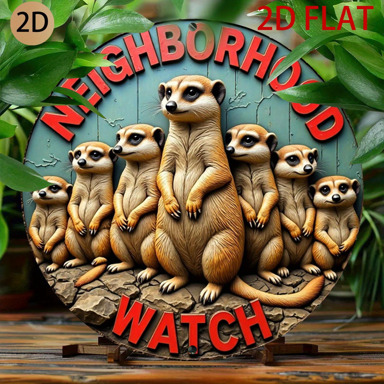 TEMU 2d Flat, Vintage Aluminum Wall Art Sign - Rustic " Watch" Design, 8x8 Inch Weather-resistant Metal Decor For Backyard, Patio, Urban Farm &