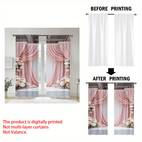 2pcs 2d impressão floral drape tela porta cortina varão bolso, e alegre, adequado para e escritório (não camadas cortinas)