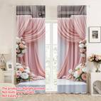 2pcs 2d impressão floral drape tela porta cortina varão bolso, e alegre, adequado para e escritório (não camadas cortinas)