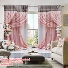 2pcs 2d impressão floral drape tela porta cortina varão bolso, e alegre, adequado para e escritório (não camadas cortinas)