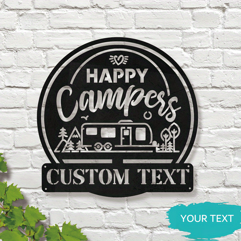 TEMU Customizable Metal Sign â Personalized Rv & Travel Trailer Decor With Camping-themed Illustrations, Wall-mounted, Contemporary Style, No Power