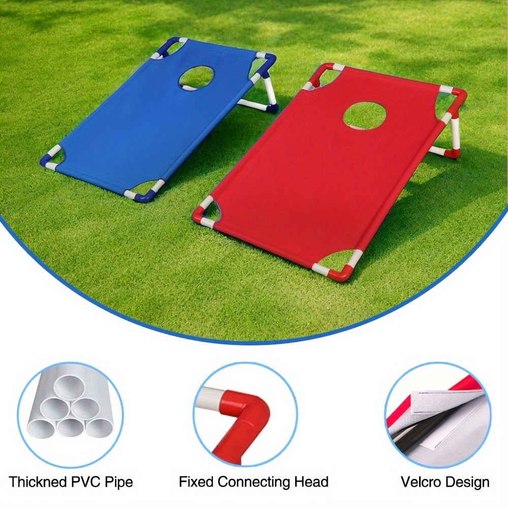 Portable Corn Hole Game Suit, 6 Bean Bags And Handbag, Foldable, Suitable for Family Courtyard Throwing Games, Indoor And Outdoor Sports, Camping Lawn Games, Holiday Party Gifts, Waterproof