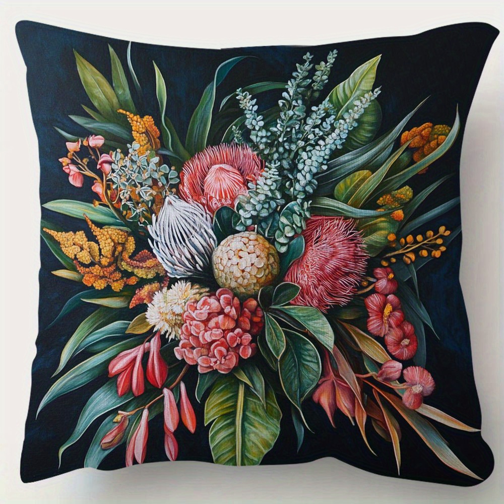 TEMU 1pc, Double-side Short Pillow Case, Australian Native Throw Pillow Covers, 18inch*18inch, Suitable For Sofa, Living Room, Bedroom, Office Home
