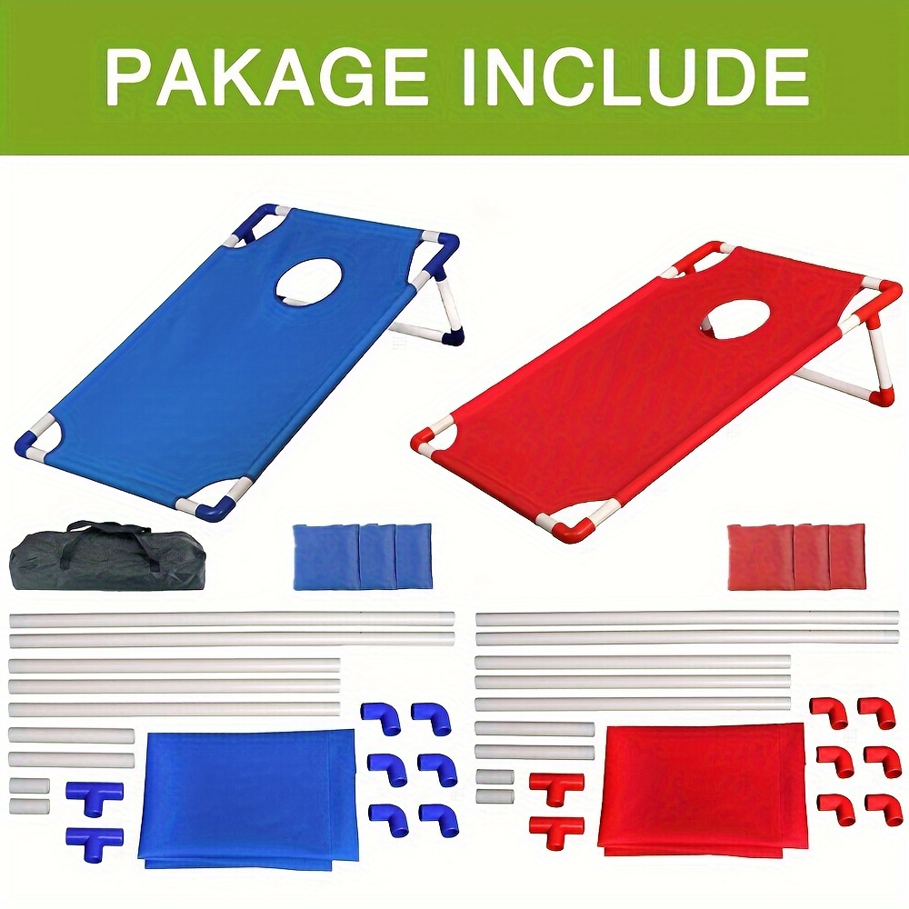 Portable Corn Hole Game Suit, 6 Bean Bags And Handbag, Foldable, Suitable for Family Courtyard Throwing Games, Indoor And Outdoor Sports, Camping Lawn Games, Holiday Party Gifts, Waterproof