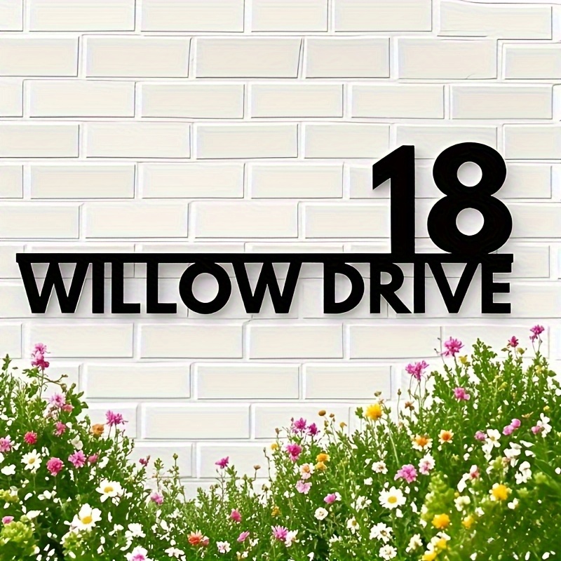 High-Quality Contemporary Metal Address Plaque - Personalized Home Number/Business Name, Matte Black Corrosion-Resistant Design, Suitable for Residential/Apartment/Commercial Outdoor Use, Easy Installation Without Power, Elegant Weather-Resistant De