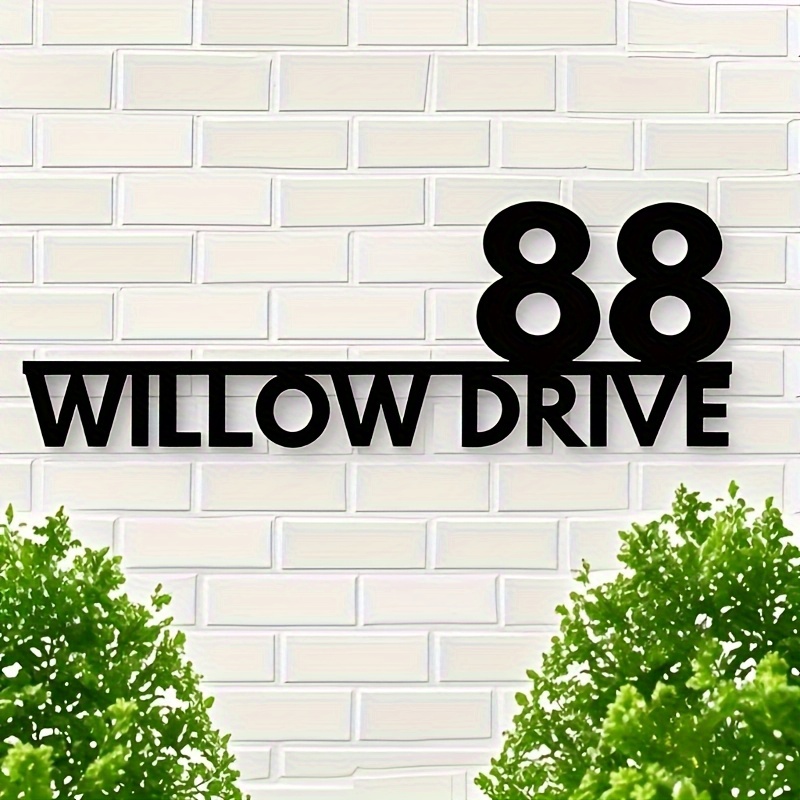 High-Quality Contemporary Metal Address Plaque - Personalized Home Number/Business Name, Matte Black Corrosion-Resistant Design, Suitable for Residential/Apartment/Commercial Outdoor Use, Easy Installation Without Power, Elegant Weather-Resistant De