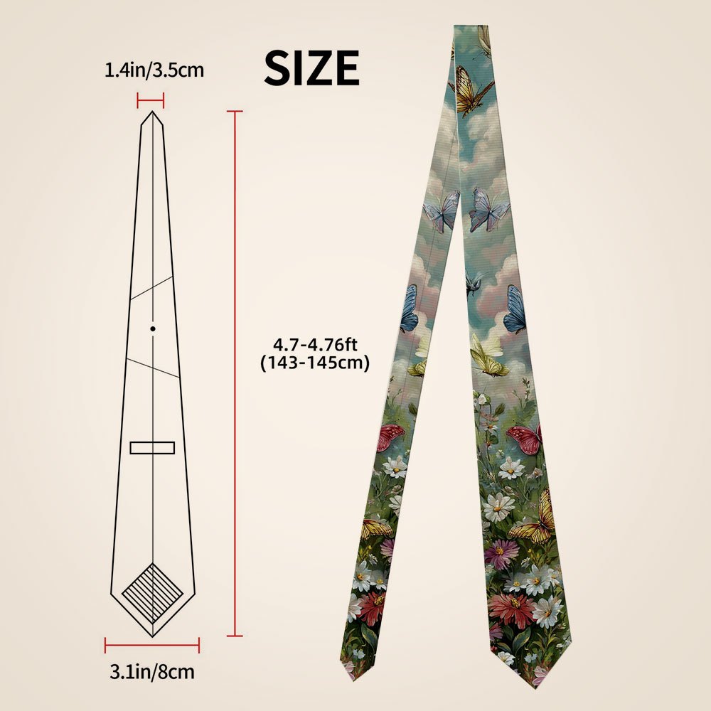 TEMU 1pc Floral Print Tie - Vibrant Floral & , Casual Wear & Gifting, Casual Wear Tie | Vibrant Tie Design | Knit Tie Fabric, Tie