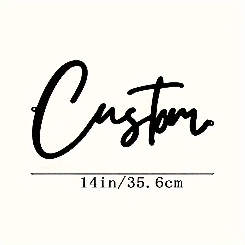 TEMU Personalized Iron Wall Art - Customize With Your Own Text: Cursive Name Sign, , No Electricity Required, Comes With Adhesive For , Home