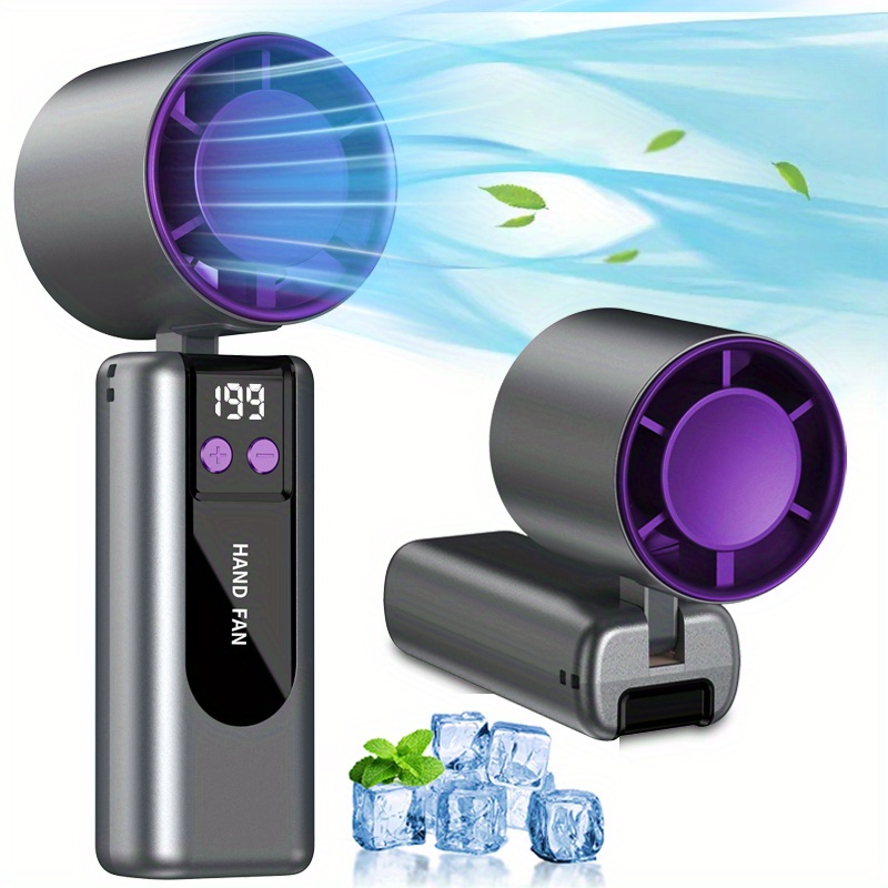   mini handheld turbo fan cooler with usb wireless operation quiet motor   wearable pocket cooling fan suitable for   indoor outdoor use usb rechargeable cooling system