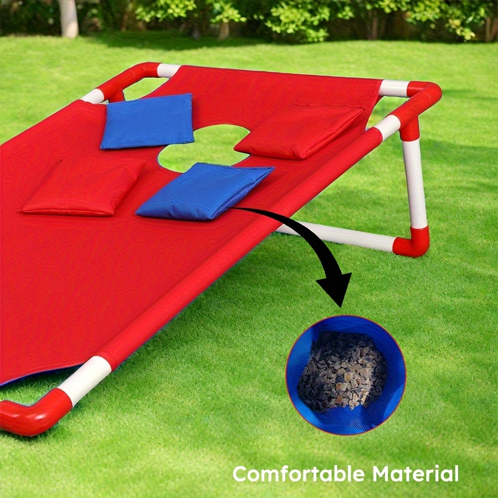 Portable Corn Hole Game Suit, 6 Bean Bags And Handbag, Foldable, Suitable for Family Courtyard Throwing Games, Indoor And Outdoor Sports, Camping Lawn Games, Holiday Party Gifts, Waterproof