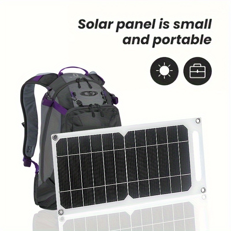 1pc solar panel with usb portable solar charger usb powered device charging compatible with smartphones tablets rv camping emergency backup power lightweight compact for outdoor home off grid use rv charging station sturdy construction Product details 3