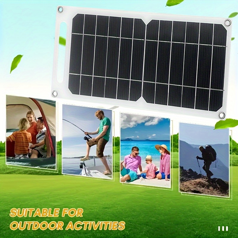 1pc solar panel with usb portable solar charger usb powered device charging compatible with smartphones tablets rv camping emergency backup power lightweight compact for outdoor home off grid use rv charging station sturdy construction Product details 1