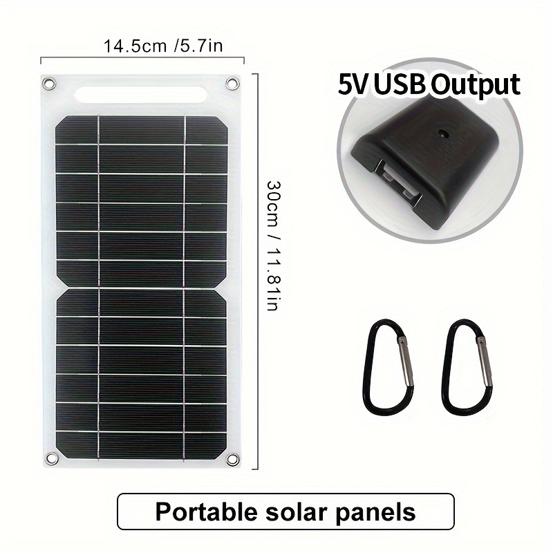 1pc solar panel with usb portable solar charger usb powered device charging compatible with smartphones tablets rv camping emergency backup power lightweight compact for outdoor home off grid use rv charging station sturdy construction Product details 0