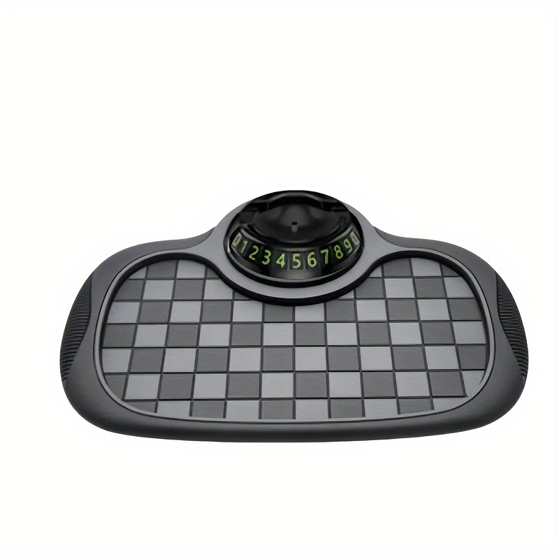 Multifunctional Non-Slip Car Dashboard Cushion with Rotating Phone Holder and Large Storage, Heat-Resistant Silicone, Multiple Black Color O