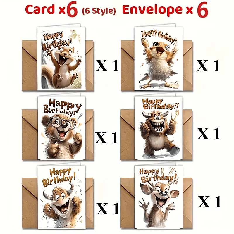 E-shop Ein Set mit 12 Vintage "" Geburtstagsgrußkarten (inklusive Umschläge), geeignet für Valentinstag, Ostern, Muttertag, Vatertag, Halloween,