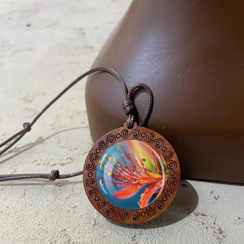 Bohemian Floral Necklace with Adjustable Cord, Gift-Ready